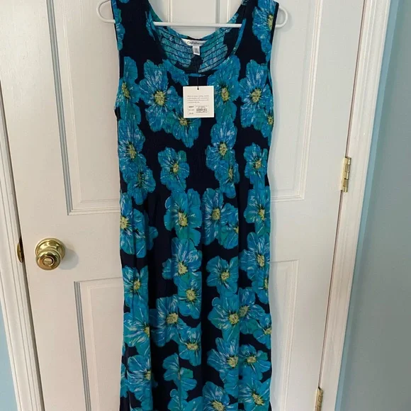 Croft & Barrow Blue Maxi Sundress Sleeveless Scoop Neck - Picture 2 of 5
